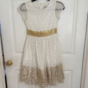 Rare Editions Gold and White Formal Dress